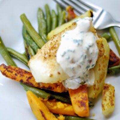 Cod with Chive Mustard Sauce