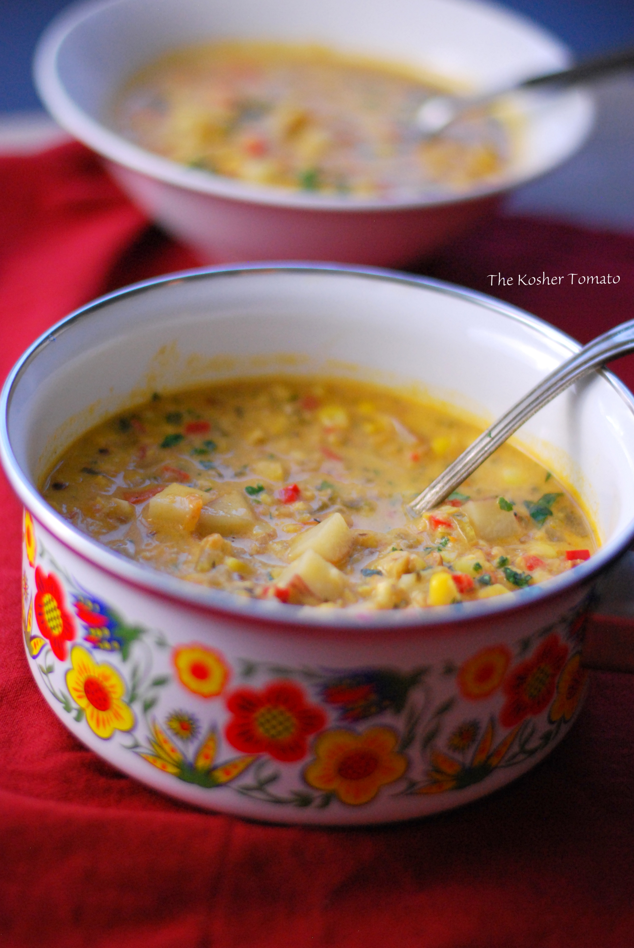 Fresh Corn Chowder - Plantains & Challah